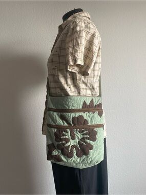 Quilted Crossbody Quilted Bag in Mint Green and Brown